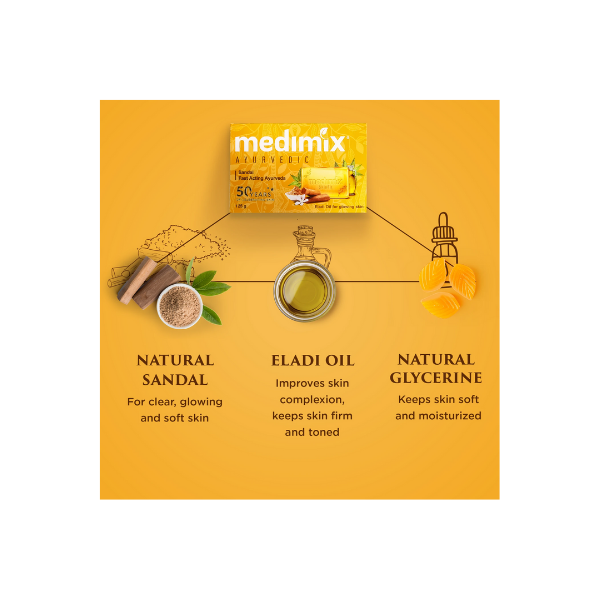 Medimix - Ayurvedic Sandal Soap 125g - Image 3